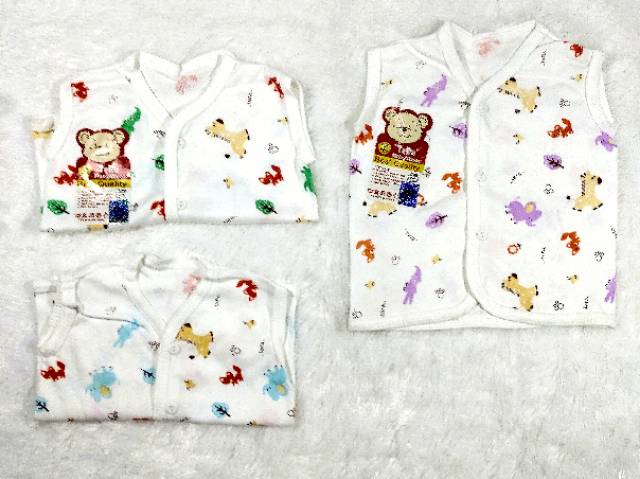 Baju Tara Putih Buntung Putih Biss untuk 3-6 month