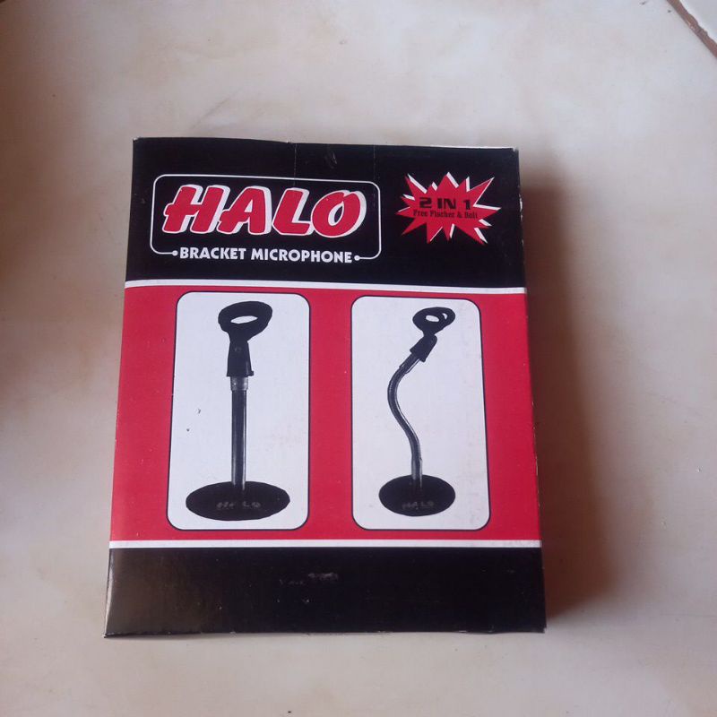 Stand Mic Dinding Halo O  Spiral panjang 25cm Plus Holder Mic Bisa di belokan sesuai ke butuhan