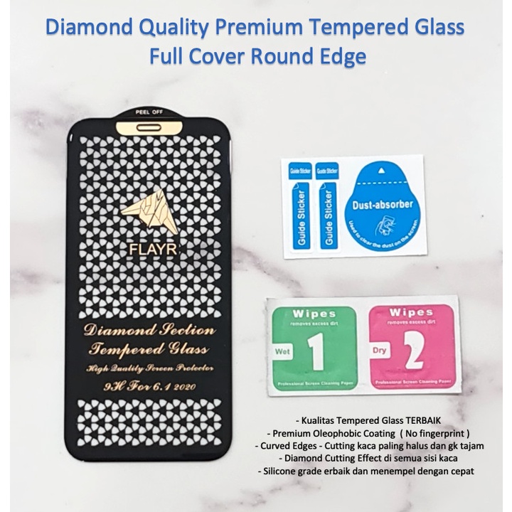 Iphone 12 / 12 PRO / 12 PRO MAX 5D DIAMOND Full Cover Best Premium Tempered Glass