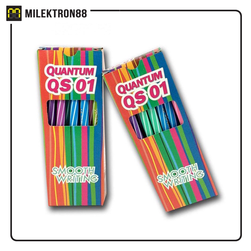 

QUANTUM Ballpoint Pen QS-01 Extra Fine Pulpen Ulir Warna Warni (Pack)