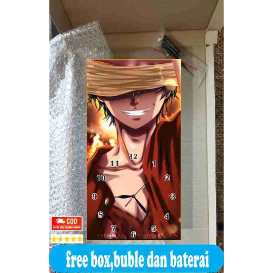 JAM DINDING BESAR ONEPICE UNIK KEREN LUFFY KARAKTER TERBARU PALING LARIS