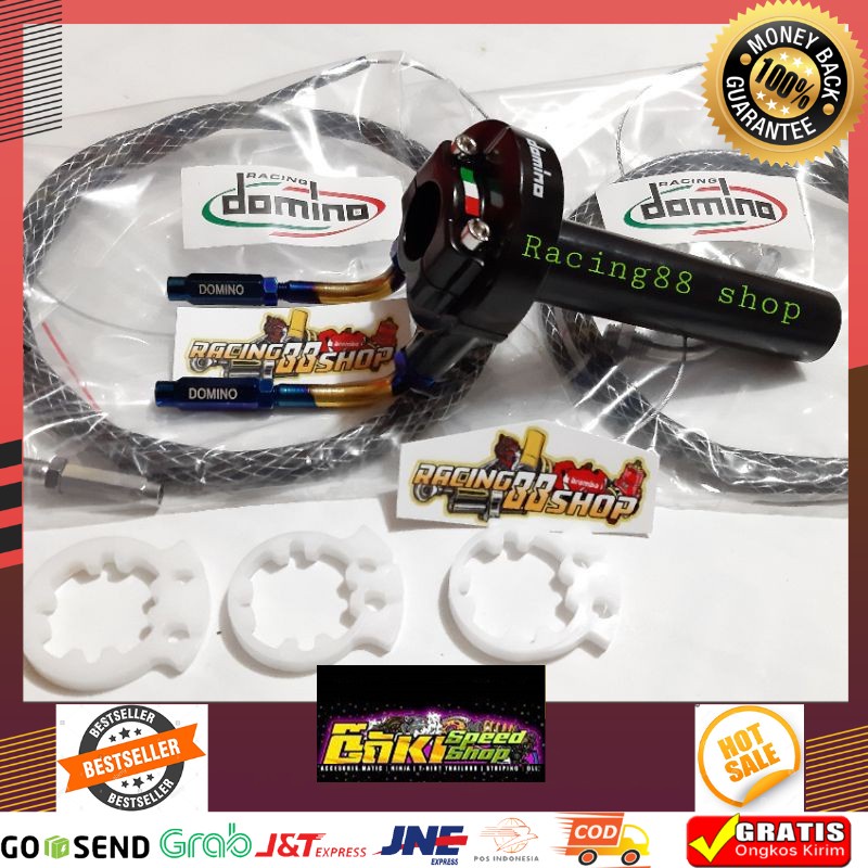 Murah Gas Spontan DOMINO + Kabel Gas Serat 190cm Vixion Satria Fu Sonic Ninja R15 R25 Cb150 Cbr150