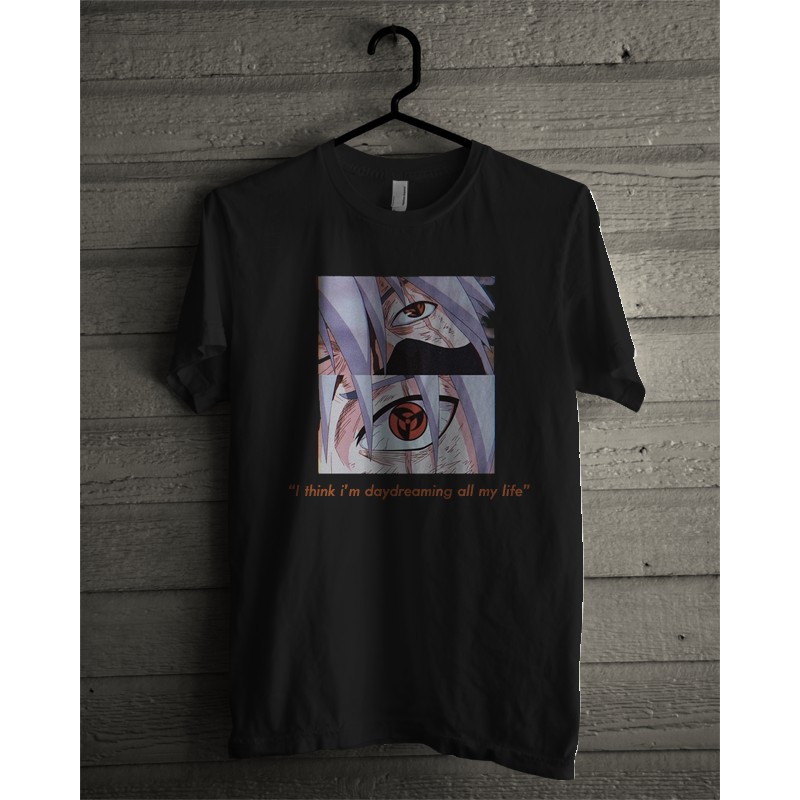 KAOS DISTRO PRIA BAJU DISTRO PRIA MURAH BAJU LAKI LAKI KAOS PRIA BRANDED ANIME NARUTO KAKASHI HITAM