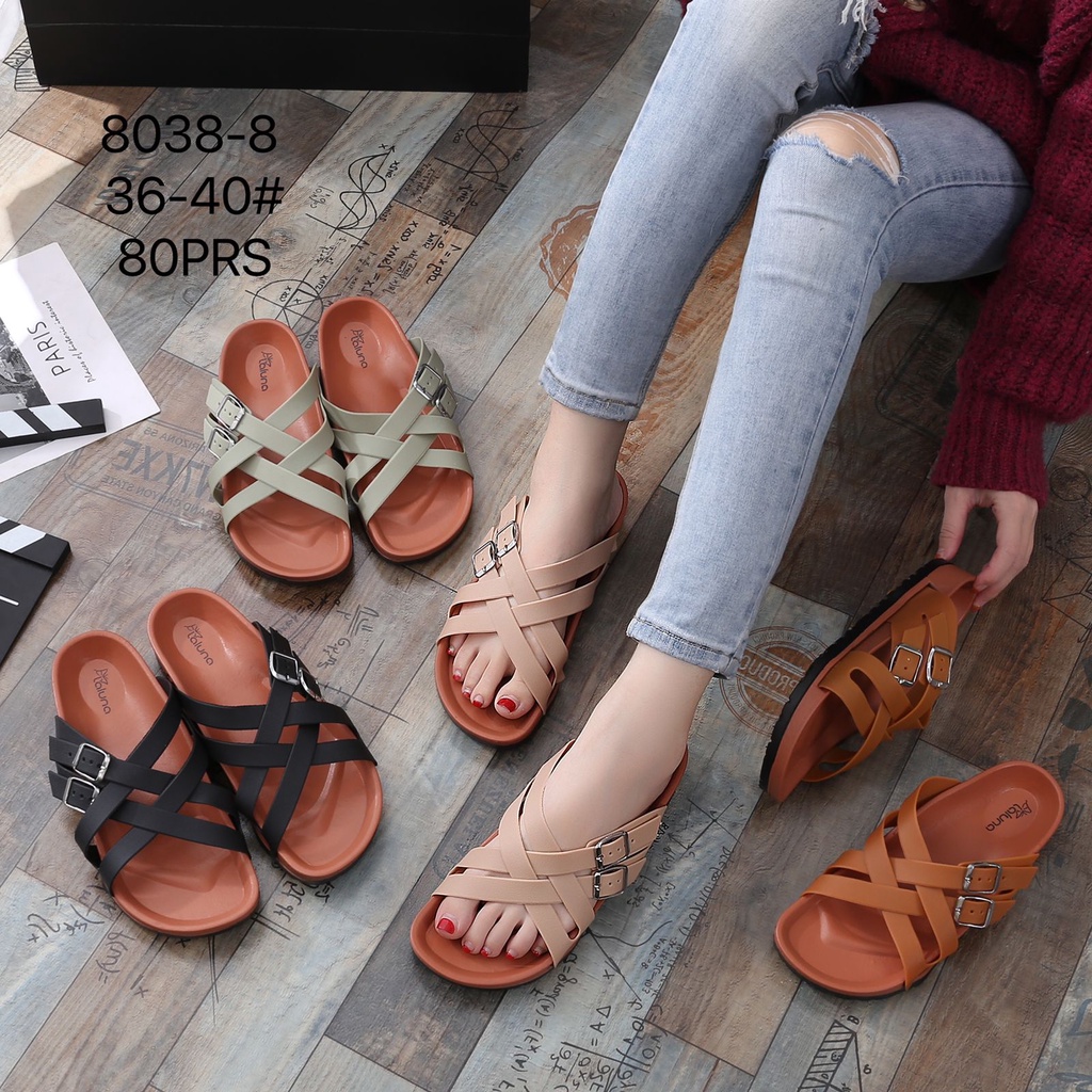 sandal slop tali silang gesper 8038 mokaya dan laluna