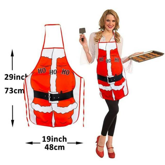 Kostum Apron Natal Murah Hadiah Celemek Santa Rusa Snowman Hadiah Gift