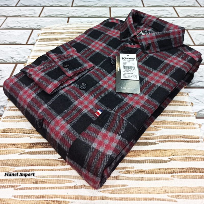 0Kemeja Flanel Pria Lengan Panjang Flanel Import Motif Kotak