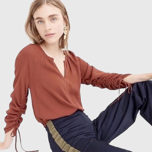 JC Blouse Wanita Ruched sleeve Black