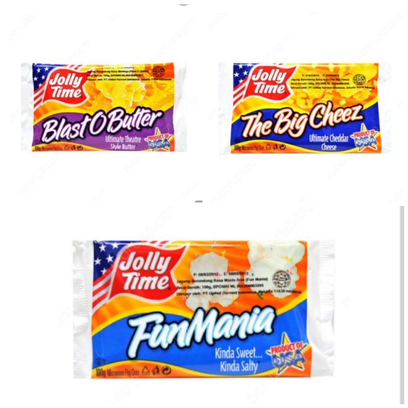 

JOLLY TIME Popcorn Fun Mania, Big Cheez, Blast O Butter 100g