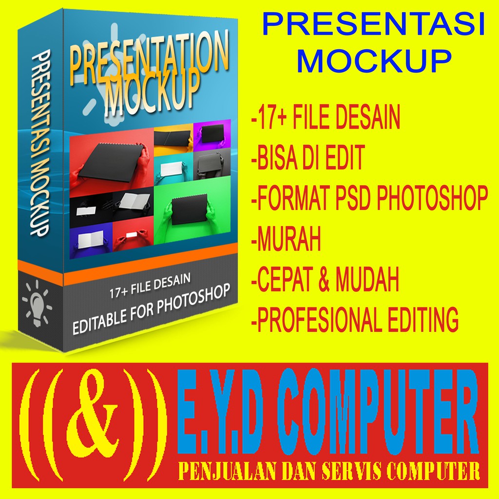 Download Desain Presentasi Mockup Format Psd Photoshop Koleksi Template Edit Design Grafis Presentation Shopee Indonesia PSD Mockup Templates