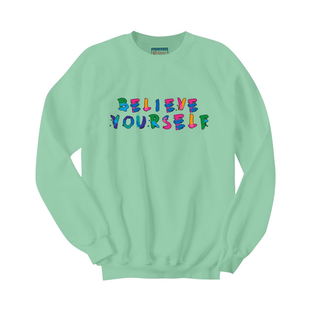 SWEATER CREWNECK BELIEVE YOURSELF PRIA/WANITA