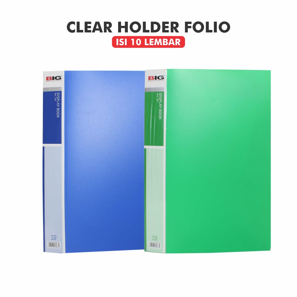 

Map Plastik BIG Display Book Clear Holder Folio F4 Polos Isi 10 Lembar Art 701