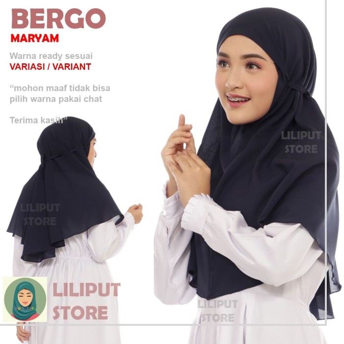 Bergo Maryam Jilbab Hijab Instan Diamond Stretch - abu sma