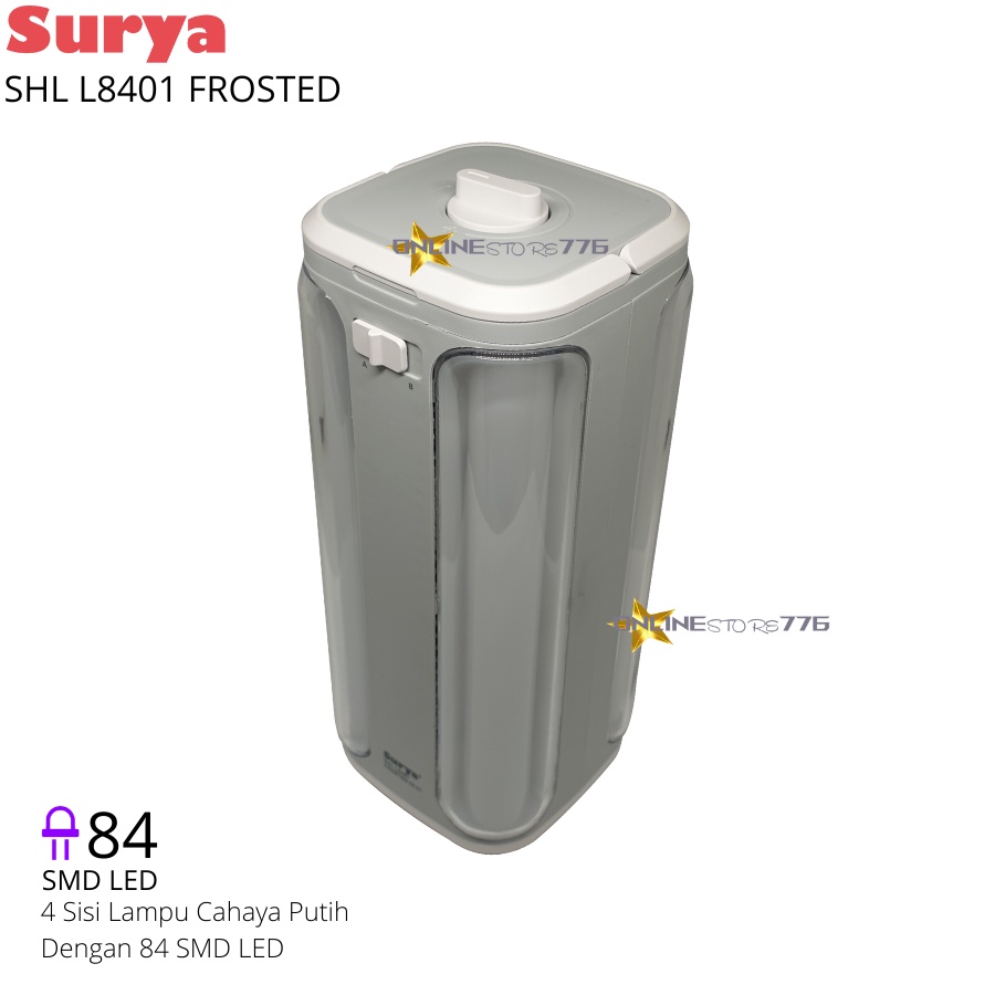 LAMPU EMERGENCY SURYA / SHL L8401 FROSTED / LAMPU EMERGENCY LED / EMERGENCY LAMP / SURYA / SHL L8401 / RECHARGEABLE