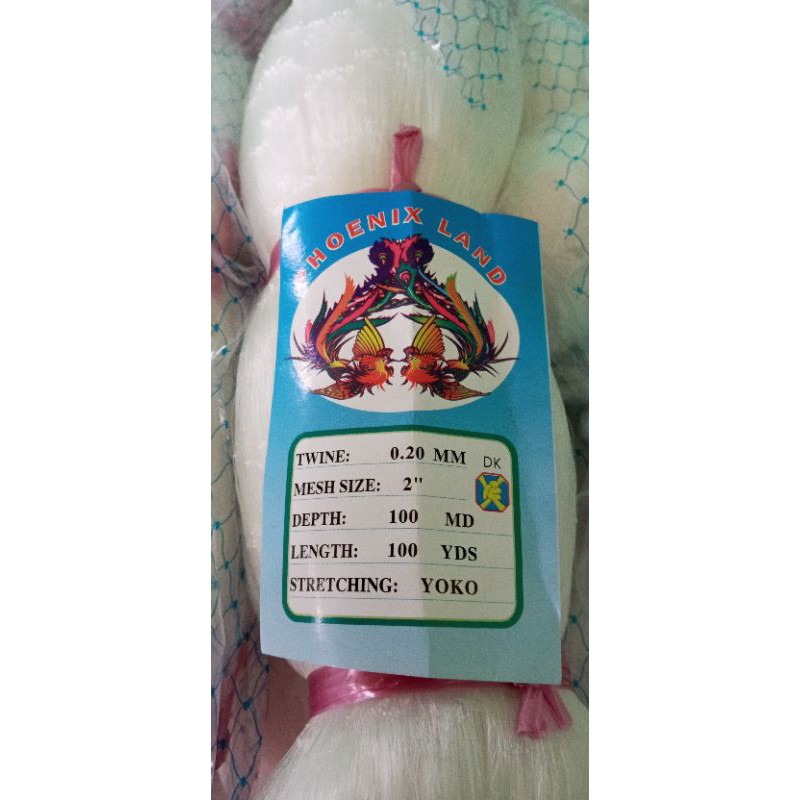 JARING IKAN 2 inci 0.20 100x100 TATE / YOKO | CAP PHOENIX / BLUEFISH