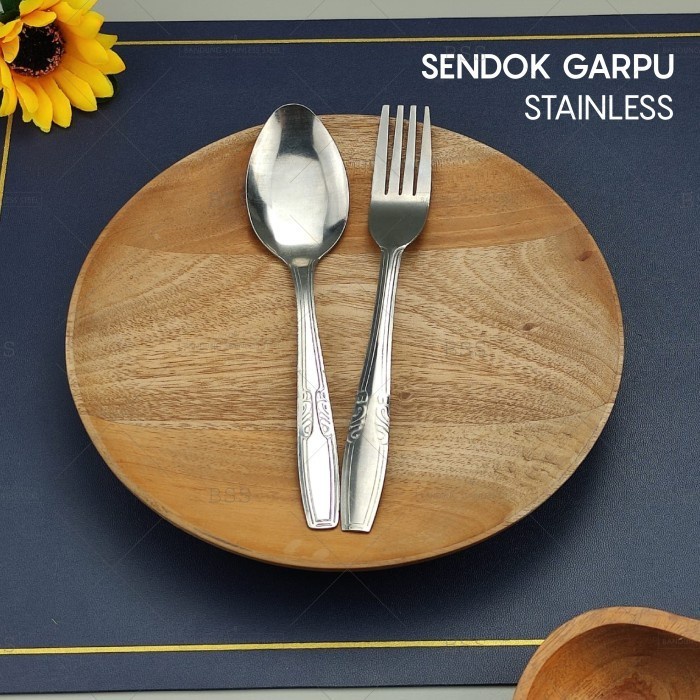 12pcs Sendok Garpu Makan Spoon Fork Stainless Steel Rumah Resto Tebal