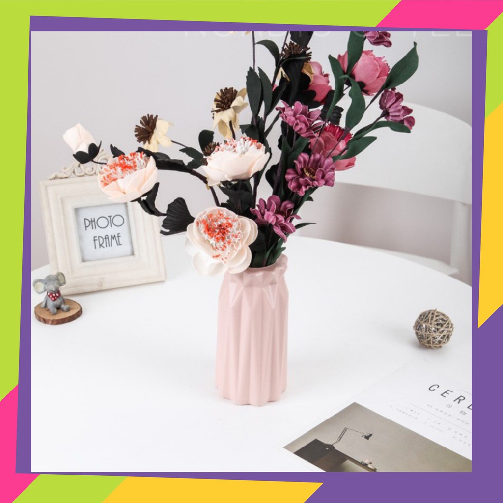 1334D1 / Pot bunga plastik Diamond / Vas bunga plastik gaya Nordic / Pot bunga tanaman Artificial