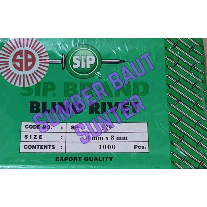 

[cod] Paku / Blind Rivet Sip SP 529 (4 mm x 8 mm) - 1 Box 1.000 pcs [cod]