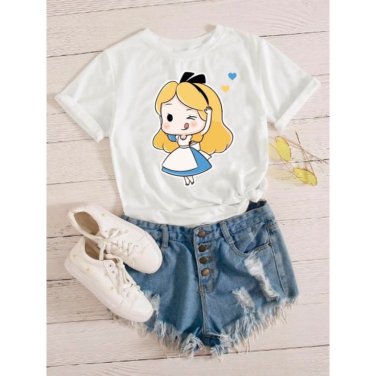 MYSTIQUE.ID-BAJU KAOS ALICE T-SHIRT LUCU DAN AESTHETIC