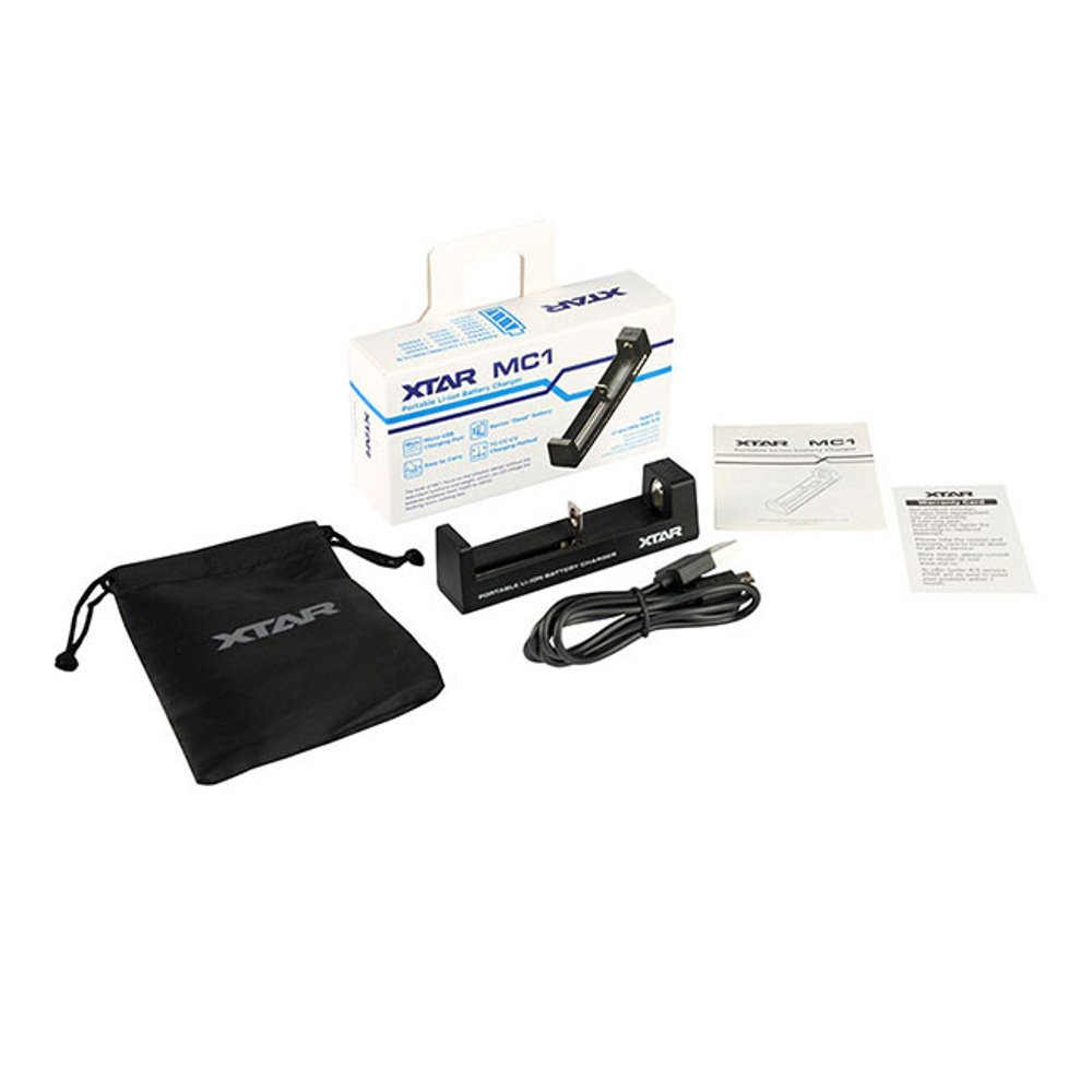 Battery Charger Portable Micro USB 1 Slot for Li-ion [Xtar MC1]