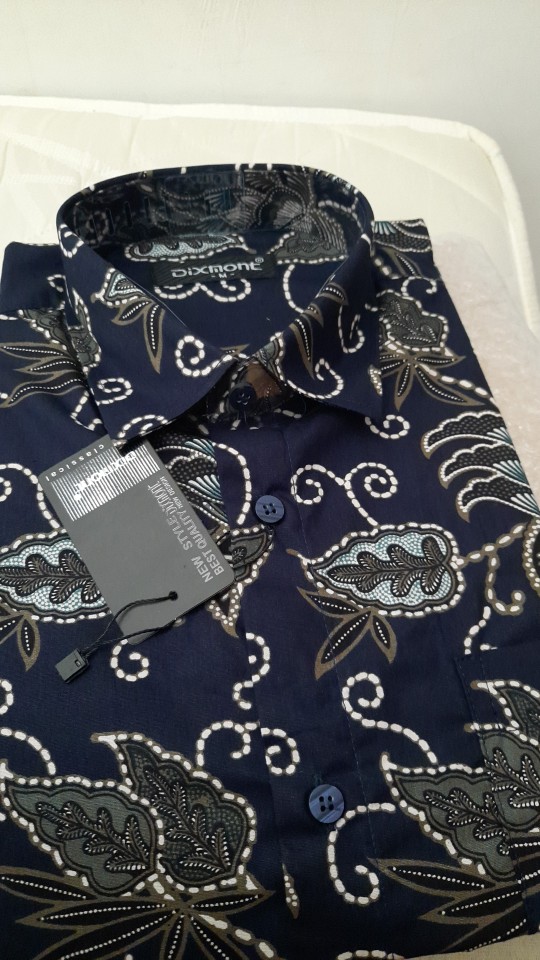 Kemeja Batik Pria Lengan Pendek Bs03 Katun Motif Modern Dixmont Semi Slimfit Premium