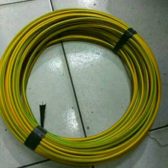 Jual Kabel grounding NYAF 10mm kuning hijau per meter Indonesia|Shopee