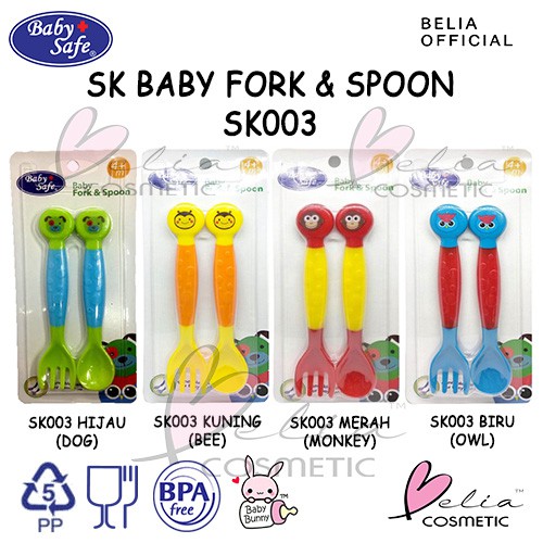 ❤ BELIA ❤ BABY SAFE SK Baby Bowl SK001 Plate SK002 Fork &amp; Spoon SK003 (Mangkok Piring Sendok Garpu)