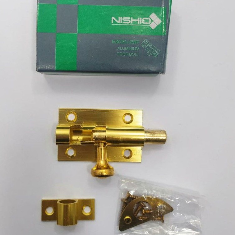 GRENDEL ALUMINIUM 2&quot; GP/ SELOT SLOT JENDELA PINTU LEMARI KANDANG GOLD