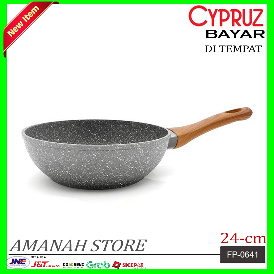 CYPRUZ FP-0641 FRY WOK 24cm INDUKSI MARBLE, GRANIT WJAN INDUKSI 3mm