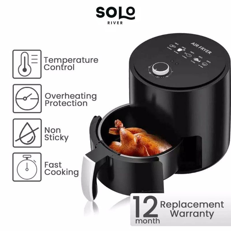SOLO RIVER Air Fryer Penggorengan Bebas Minyak dan Sehat 3.2 L Medium Bergaransi