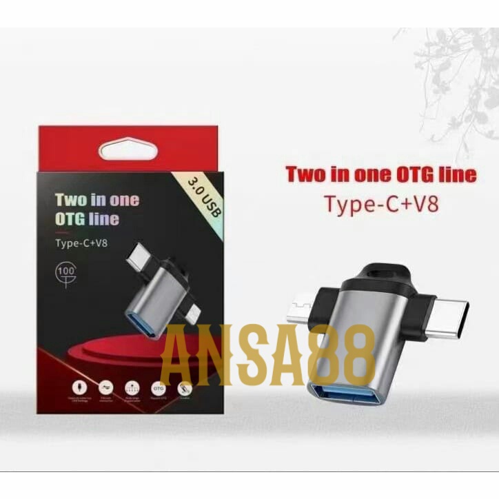 Otg 2in1 fast charging otg micro usb android otg tipe c fast charging otg 2 sisi