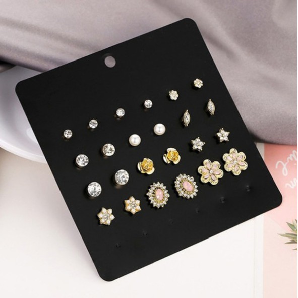 LRC Anting Tusuk Fashion Color Mixing Flower Diamond Pearl Geometric K09658