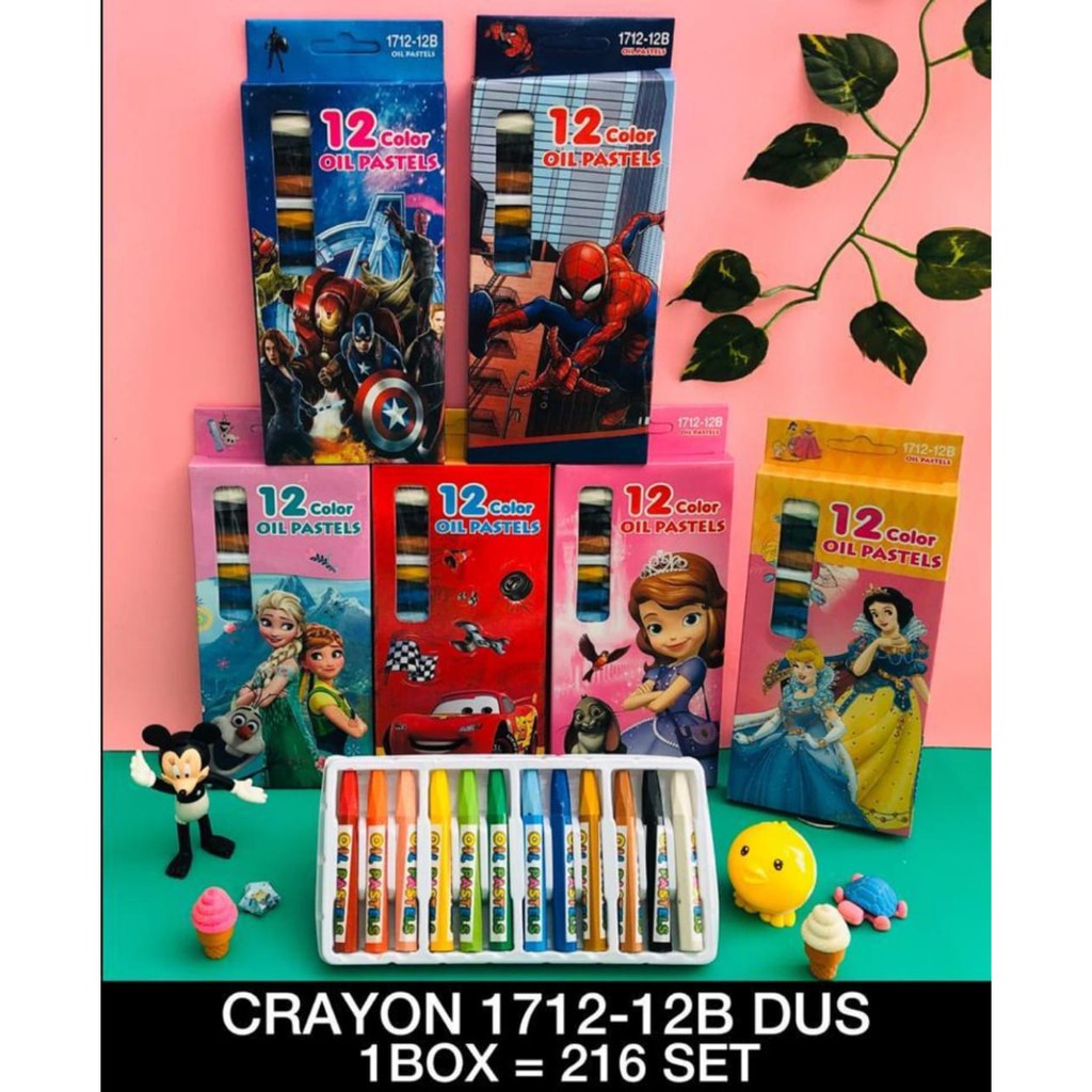

AS888 - CRAYON OIL PASTELS 12 WARNA KARAKTER KARTUN NON TOXIC