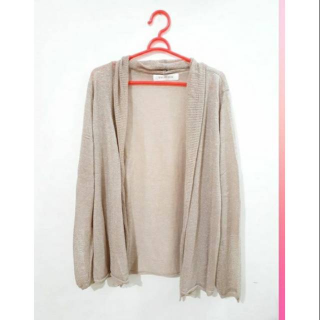 OUTER KARDIGAN JARING GLITTER COKLAT SUSU ESCALIER