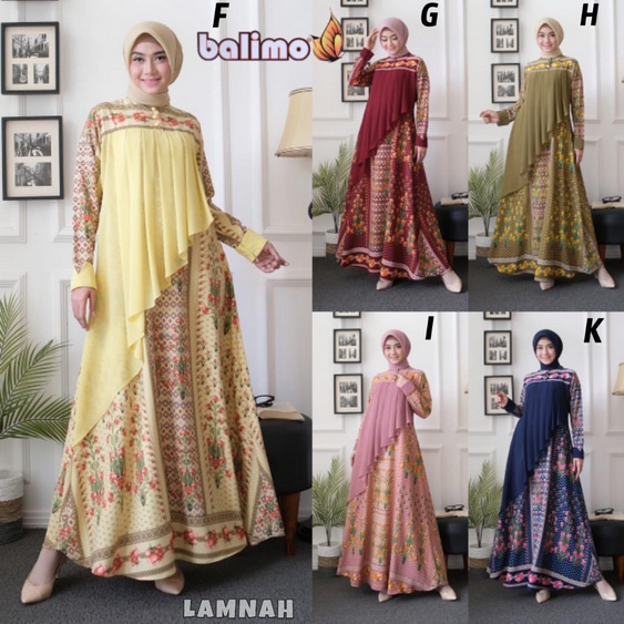 LAMNAH BY BALIMO COLLECTION (Gamis syari, gamis pesta, gamis busui, dress pesta, gamis simple, gamis