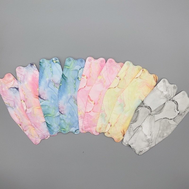 Mouson Masker KF94 Motif / Masker Earloop KF94/ Fashion /Masker Marble Korea Face Mask isi 10 pcs