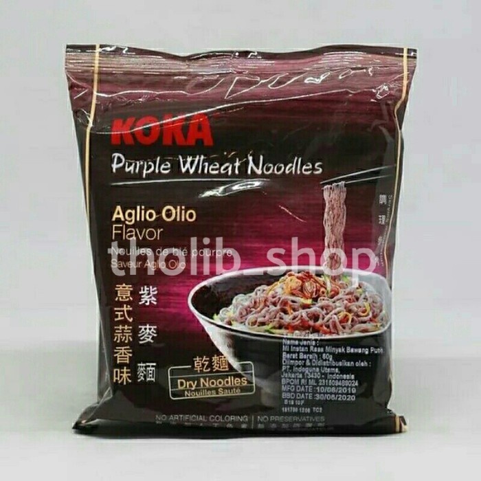 

mie koka purple wheat noodles aglio oil flavor 60gr