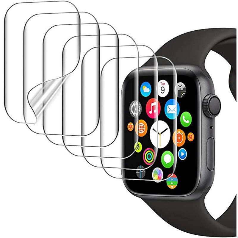 Film Pelindung Layar Hydrogel Lembut Untuk Apple Watch 7 6 Se 5 45mm 44mm 40mm Bukan Kaca Iwatch 4 3 2 1 42mm 41mm 38mm