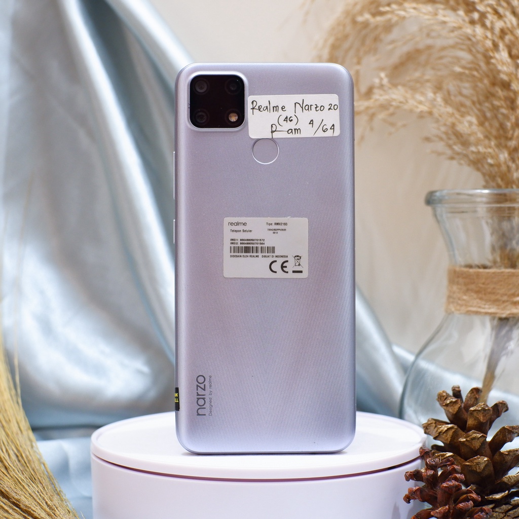 Realme Narzo 20 4/64 Gb Like New Fullset - Hp Bekas Second