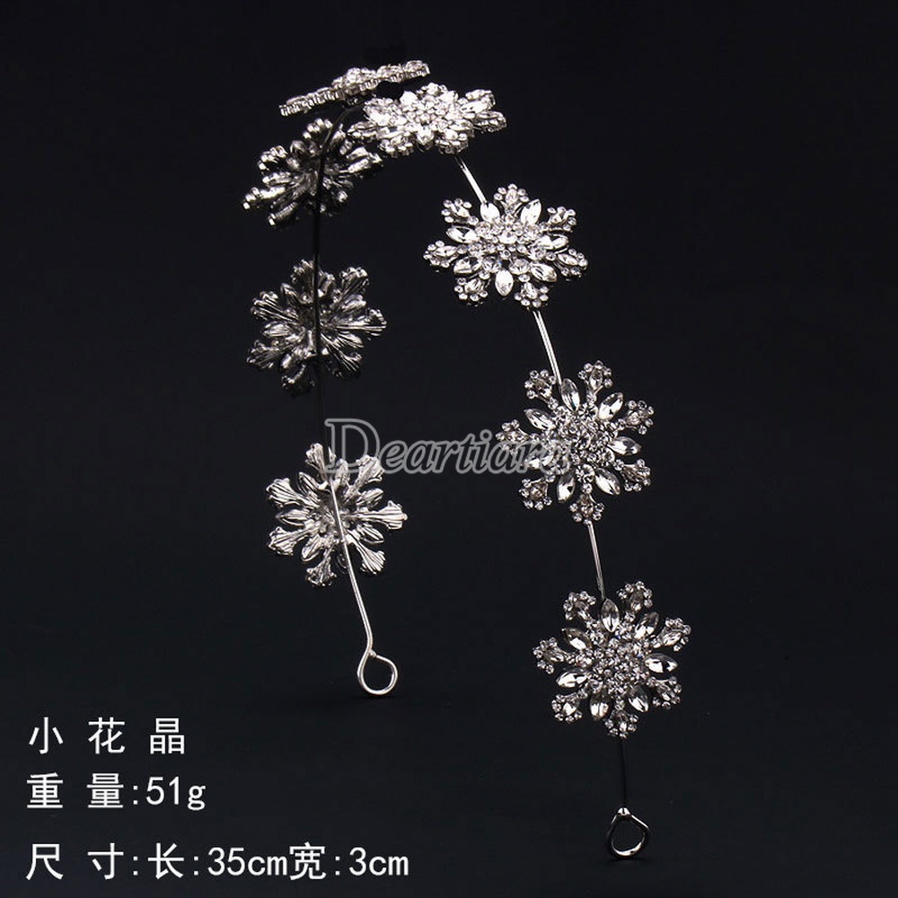 Fashion Horse Eye Alloy Rhinestone Small Snowflake Headband Bridal White Wedding Headdress Accessories