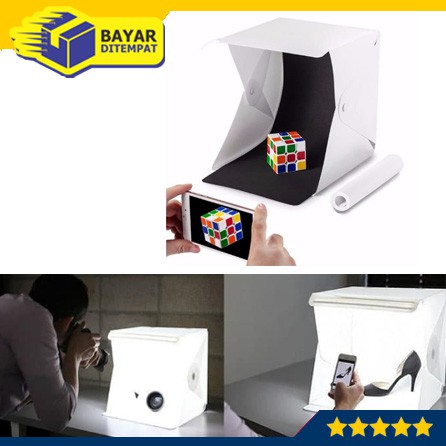 Mini Photo Studio Small Foto Box Fotografi Folding Kotak Lipat Lighting LED