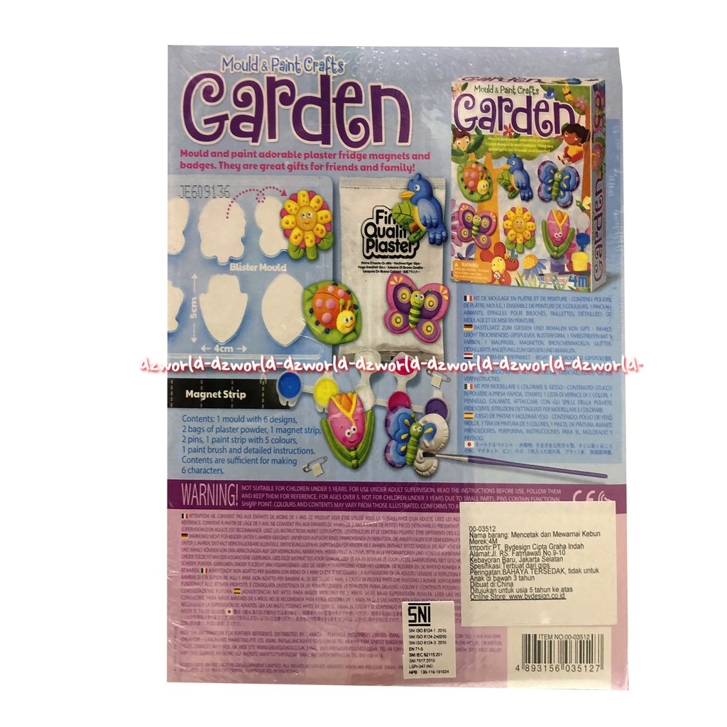 4M Garden Mould and Paint Craft Mainan Kerajinan Anak Menghias Mewarnai Keramik