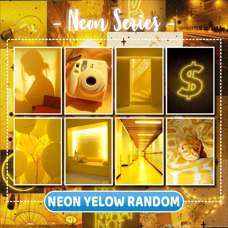 Poster Yelow Neon Series [a5 A4] Hiasan Dinding Aesthetic Cafe Kamar Murah Shopee