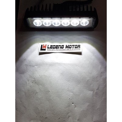 WorkLight Cree Led Bar Flood 6 Mata 18watt lampu tembak sorot mobil motor
