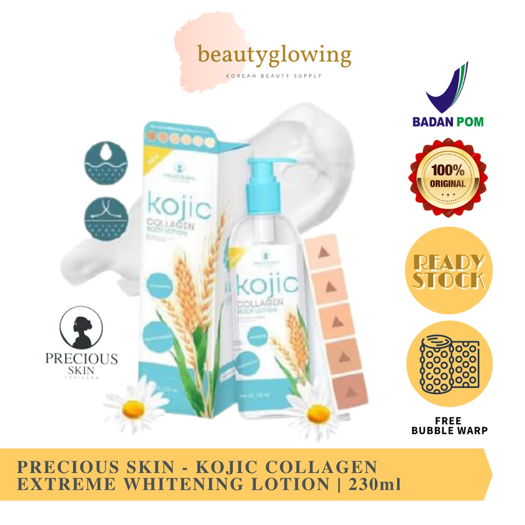 [BPOM] Precious Skin Kojic Collagen Extreme Whitening Lotion Pagi - Malam / Body Lotion 230ML