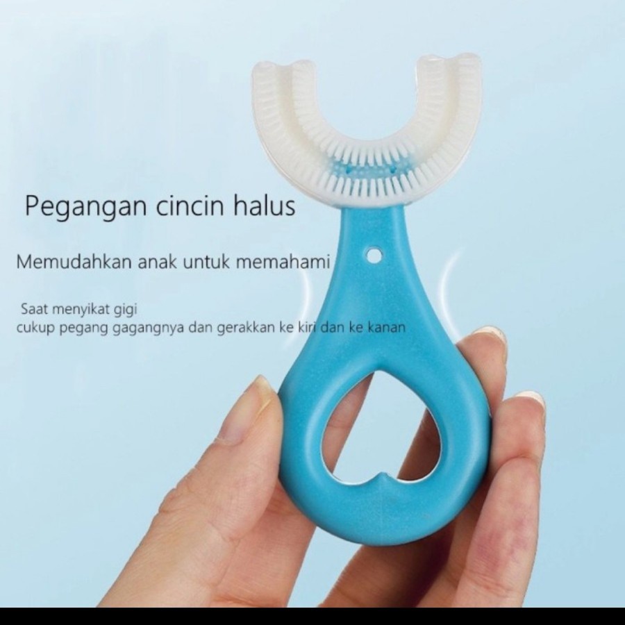 Sikat Gigi Bayi Anak Bentuk U - Bahan Silikon - Training Baby Toothbrush Kids