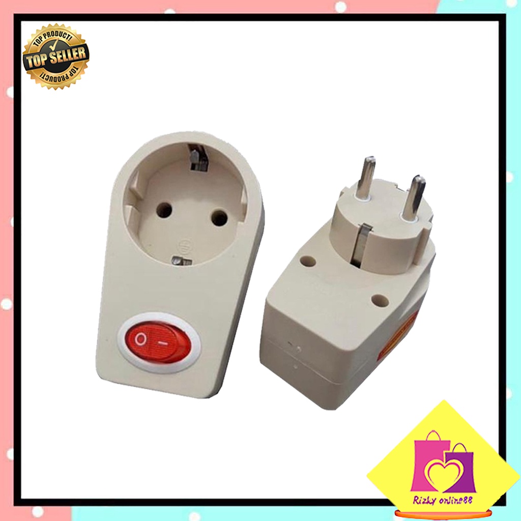 rizkyonline88 steker plug adaptor plus switch colokan listrik visalux V8817 V607S