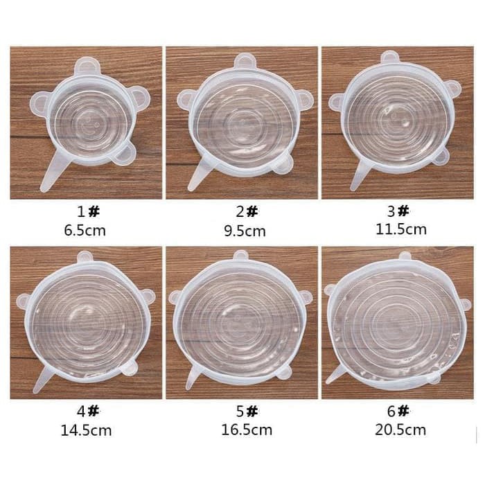 6 in 1 Stretch Bowl Cover Silicone food cover penutup makanan ajaib