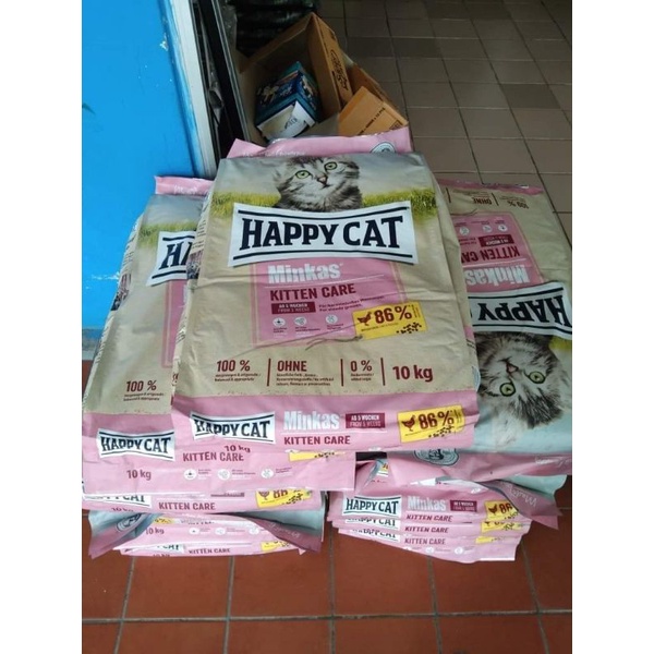 GRAB/GO-JEK Happy Cat Minkas Kitten Care Kemasan 10KG Dry Food