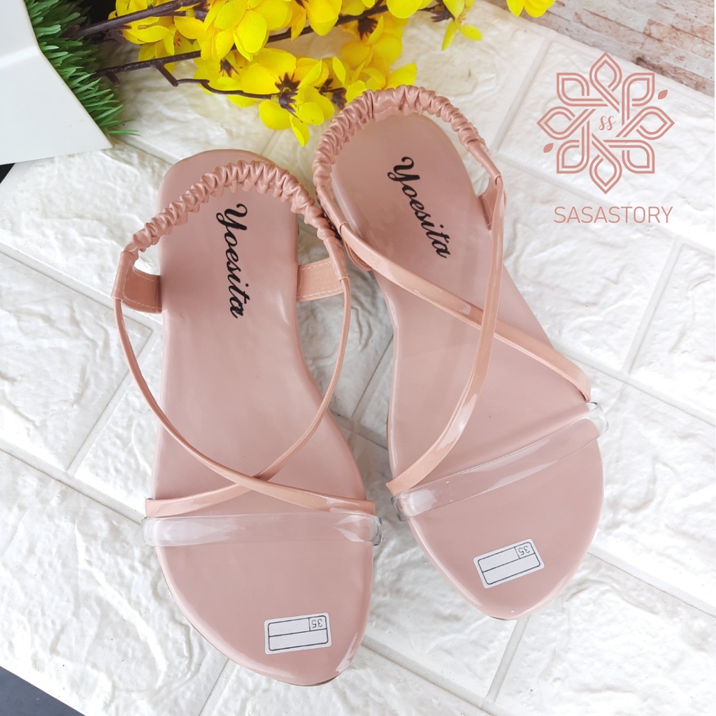 SEPATU SANDAL PESTA 6 7 8 TAHUN UK 26-30 JELLY SILANG KA09