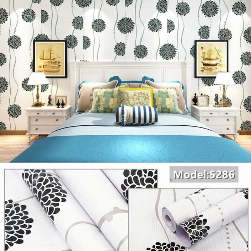 Wallsticker/wallpaper sticker/wallpaper/wallsticker murah/sticker 3D/wall sticker 3D/sticker dinding-bulat salur hitam